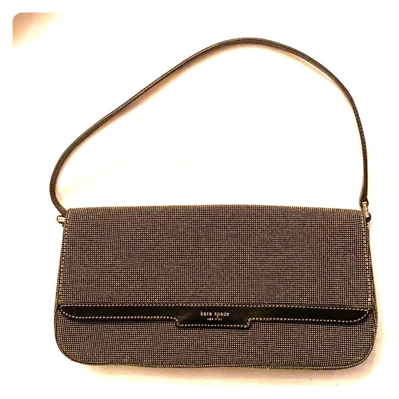 RARE KATE SPADE VINTAGE SIGNATURE BIRDSEYE FABRIC SHOULDER BAG COLLECTORS ITEM - Picture 8 of 13